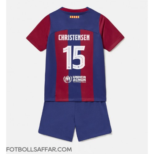 Barcelona Andreas Christensen #15 Hemmadräkt Barn 2023-24 Kortärmad (+ Korta byxor)